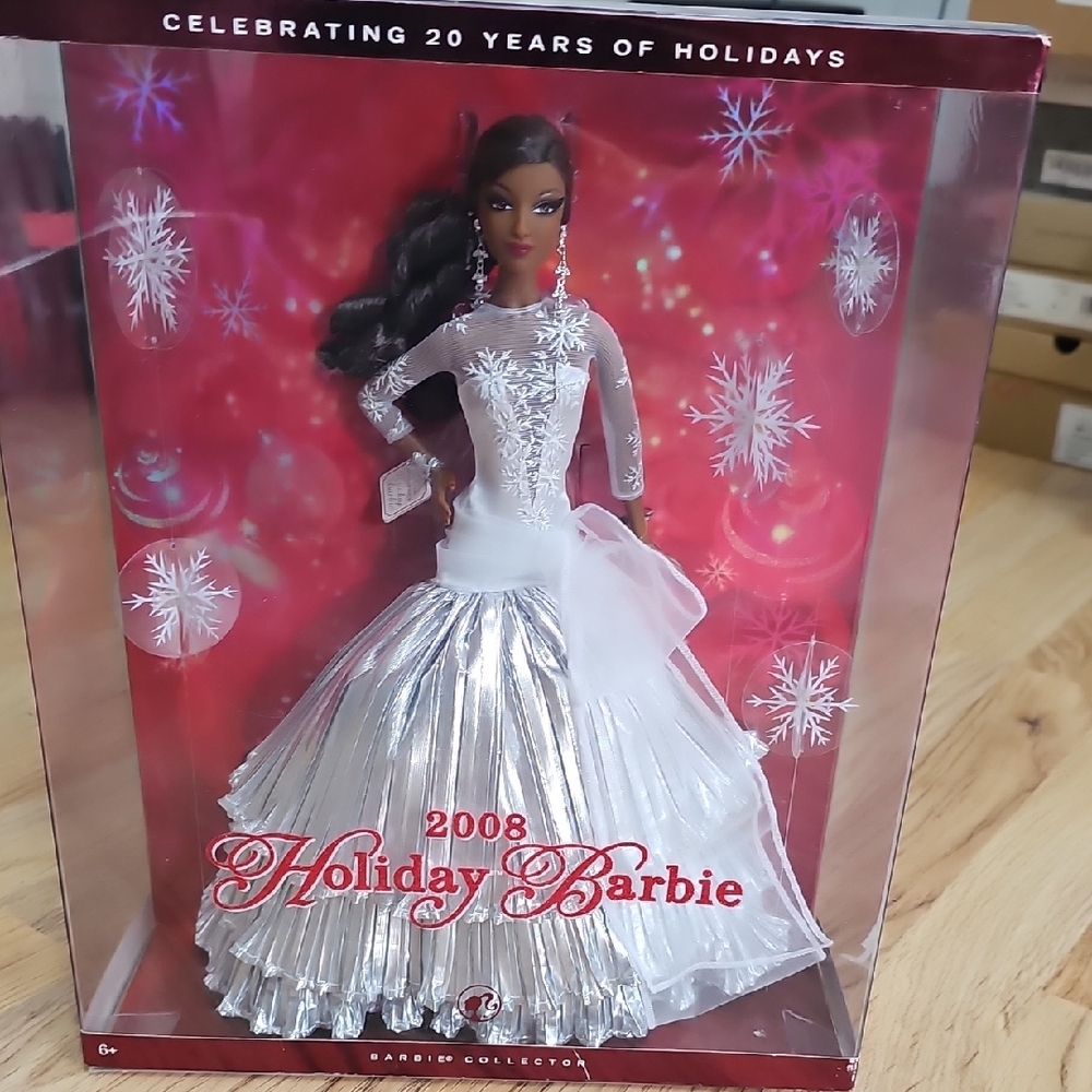 Barbie Holiday Doll in Silver and White Dress